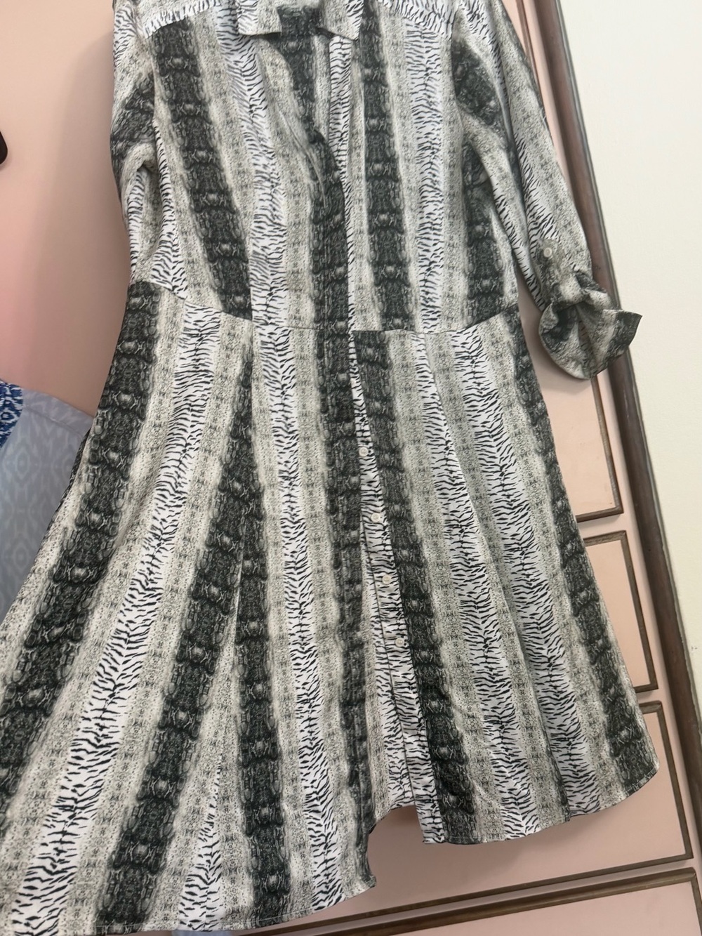 INC International Concepts Black and White Striped Shirt Dress